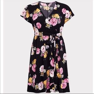 Torrid black Floral wrap dress
